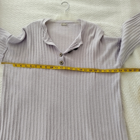 Free People Around The Clock Pullover Ribbed Sweater Lavender Purple Sz Xs - Picture 10 of 11